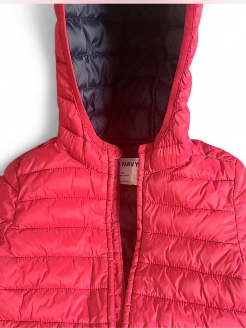Old Navy Red Quilted Hooded Puffer Jacket